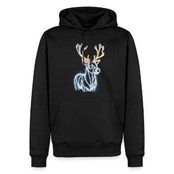 Rentier Reh Xmas Reindeer Christmas Weihnachten - Männer Premium Bio Hoodie - Schwarz - Vorne - Nico (187cm)