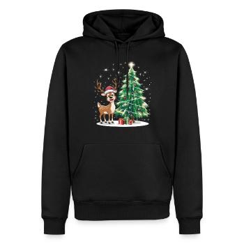 Rentier Reh Xmas Reindeer Christmas Weihnachten - Männer Premium Bio Hoodie - Schwarz - Vorne - Nico (187cm)