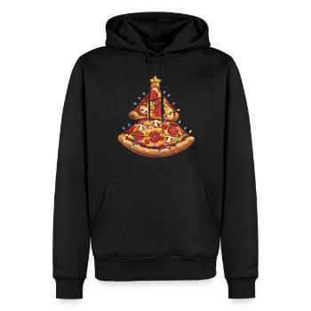 Pizza Christmas Tree Pepperoni Food Gifts for Kids - Männer Premium Bio Hoodie - Schwarz - Vorne - Nico (187cm)