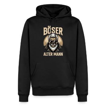 Böser Alter Mann Motorrad Biker Spruch Lustig - Männer Premium Bio Hoodie - Schwarz - Vorne - Nico (187cm)