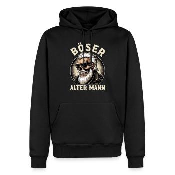 Böser Alter Mann Motorrad Biker Spruch Lustig - Männer Premium Bio Hoodie - Schwarz - Vorne - Nico (187cm)