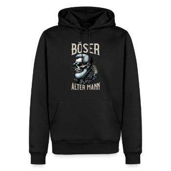 Böser Alter Mann Motorrad Biker Spruch Lustig - Männer Premium Bio Hoodie - Schwarz - Vorne - Nico (187cm)