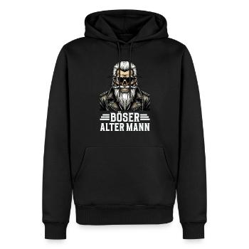 Böser Alter Mann Motorrad Biker Spruch Lustig - Männer Premium Bio Hoodie - Schwarz - Vorne - Nico (187cm)