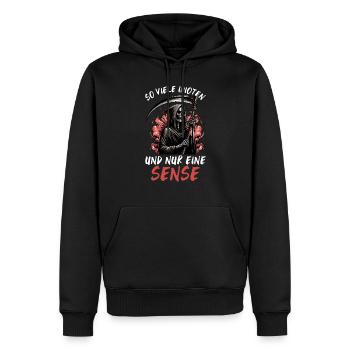 Tant d’idiots et juste une faux de sarcasme - Sweat à capuche Premium bio Homme - noir - Devant - Nico (187cm)