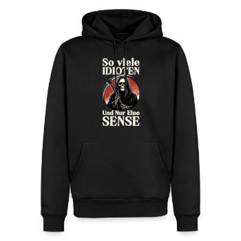 Tant d’idiots et juste une faux de sarcasme - Sweat à capuche Premium bio Homme - noir - Devant - Nico (187cm)