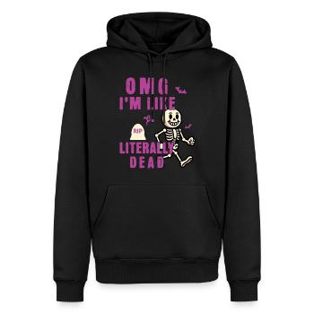 Lustiger Halloween Spruch Omg Im Dead Retro - Männer Premium Bio Hoodie - Schwarz - Vorne - Nico (187cm)