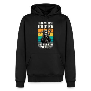 Tant d’idiots et juste une faux de sarcasme - Sweat à capuche Premium bio Homme - noir - Devant - Nico (187cm)