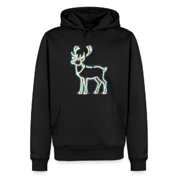 Rentier Reh Xmas Reindeer Christmas Weihnachten - Männer Premium Bio Hoodie - Schwarz - Vorne - Nico (187cm)