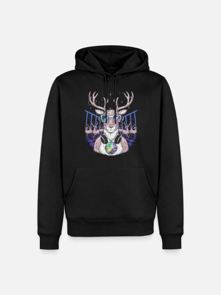 Rentier Reh Xmas Reindeer Christmas Weihnachten - Herre Premium økologisk hoodie - sort