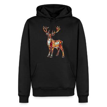 Rentier Reh Xmas Reindeer Christmas Weihnachten - Männer Premium Bio Hoodie - Schwarz - Vorne - Nico (187cm)
