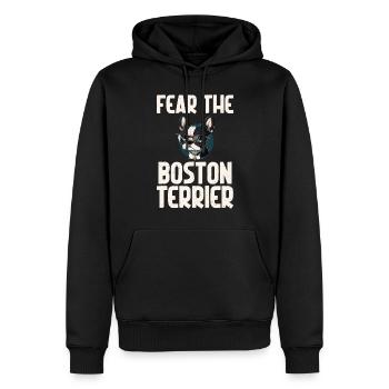 Boston Terrier Gifts - Männer Premium Bio Hoodie - Schwarz - Vorne - Nico (187cm)