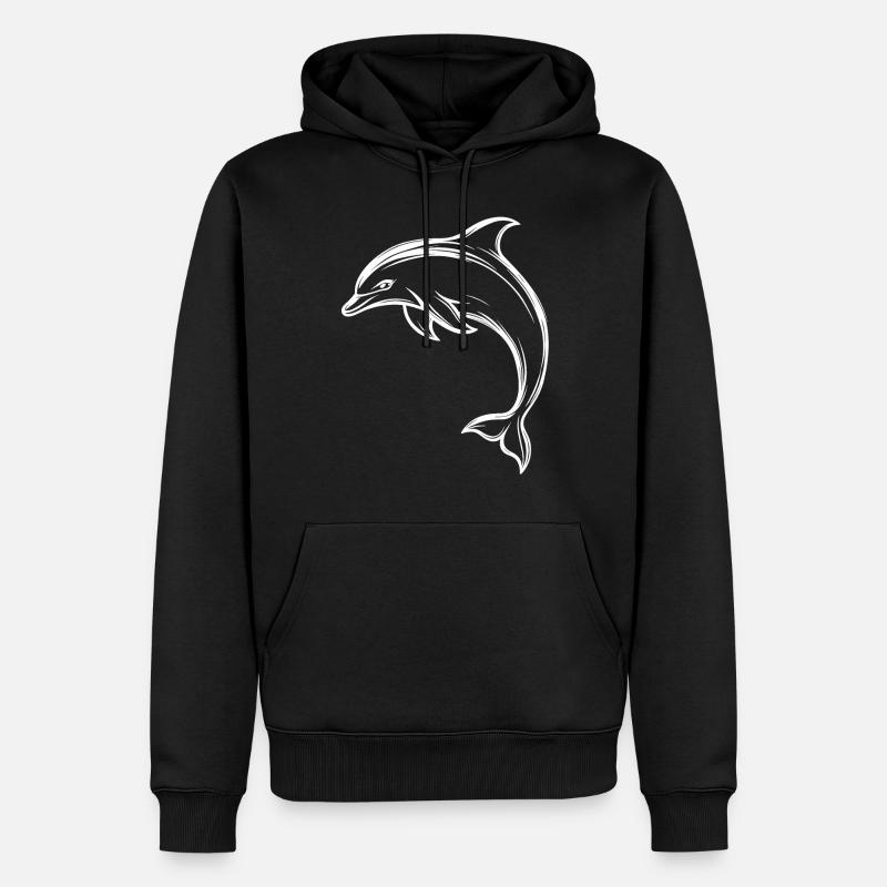 Dauphin, Mignon Dauphin - Sweat à capuche Premium bio Homme - noir