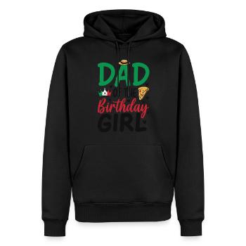 Papa de la fille d’anniversaire - Sweat à capuche Premium bio Homme - noir - Devant - Nico (187cm)