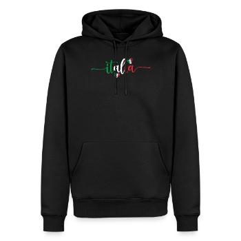 Italia - Sweat à capuche Premium bio Homme - noir - Devant - Nico (187cm)
