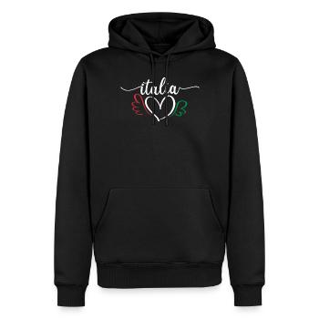 Italia - Sweat à capuche Premium bio Homme - noir - Devant - Nico (187cm)