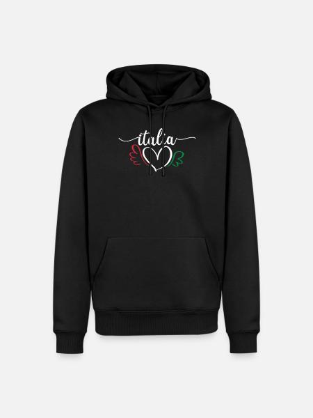 Italia - Sweat à capuche Premium bio Homme - noir