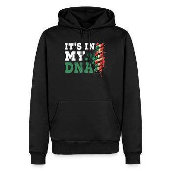 C’est dans mon ADN - Sweat à capuche Premium bio Homme - noir - Devant - Nico (187cm)