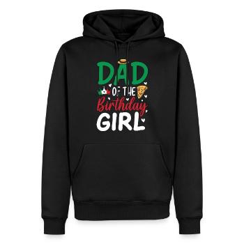 Papa de la fille d’anniversaire - Sweat à capuche Premium bio Homme - noir - Devant - Nico (187cm)