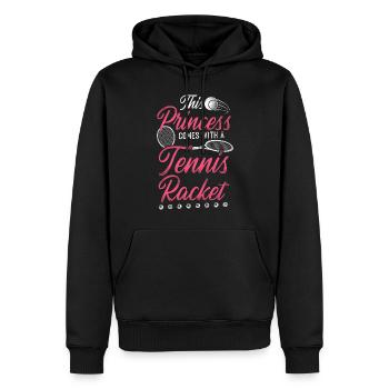 Funny Tennis Player Racket Girl - Men’s Premium Organic Hoodie - black - Front - Nico (187cm)