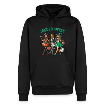 Drôle de fille d’Halloween Let’s Go Ghouls - Sweat à capuche Premium bio Homme - noir - Devant - Nico (187cm)