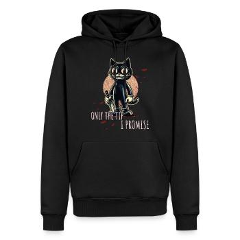 Drôle de chat ne disant que le pourboire Chat psycho - Sweat à capuche Premium bio Homme - noir - Devant - Nico (187cm)
