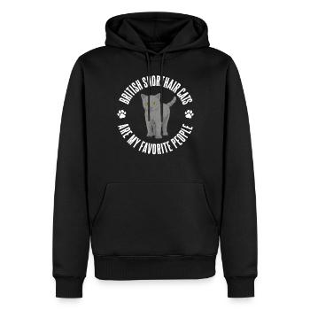 British Shorthair Gifts - Männer Premium Bio Hoodie - Schwarz - Vorne - Nico (187cm)