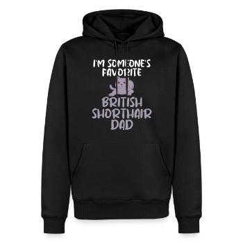 British Shorthair Gifts - Männer Premium Bio Hoodie - Schwarz - Vorne - Nico (187cm)
