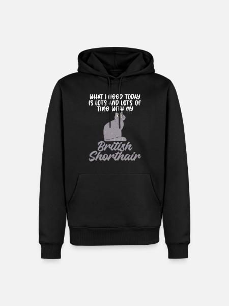 British Shorthair Gifts - Männer Premium Bio Hoodie - Schwarz