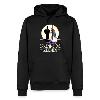 Erkenne die Zeichen Einhorn Schatten Lustiger - Männer Premium Bio Hoodie - Schwarz - Vorne - Nico (187cm)
