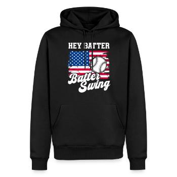 Baseball Sports Baseball Player Pitcher Catcher USA - Men’s Premium Organic Hoodie - black - Front - Nico (187cm)