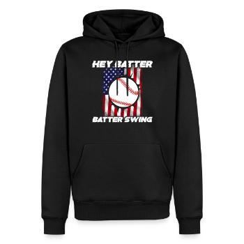 Baseball Sports Baseball Player Pitcher Catcher USA - Men’s Premium Organic Hoodie - black - Front - Nico (187cm)