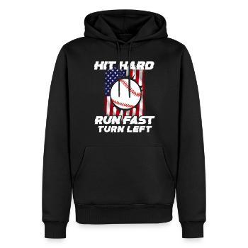 Baseball Sport Baseballspieler Pitcher Catcher USA - Männer Premium Bio Hoodie - Schwarz - Vorne - Nico (187cm)