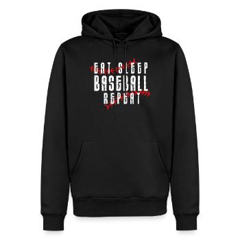 Baseball Sport Baseballspieler Pitcher Catcher USA - Männer Premium Bio Hoodie - Schwarz - Vorne - Nico (187cm)