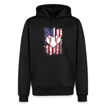 Baseball Sports Baseball Player Pitcher Catcher USA - Men’s Premium Organic Hoodie - black - Front - Nico (187cm)