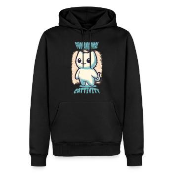 Lustiges Halloween Outfit Mit Süßen Geister Katzen - Männer Premium Bio Hoodie - Schwarz - Vorne - Nico (187cm)