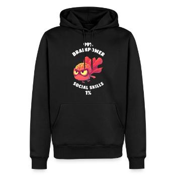 99% Matière grise 1% Compétences sociales Drôle de cerveau - Sweat à capuche Premium bio Homme - noir - Devant - Nico (187cm)