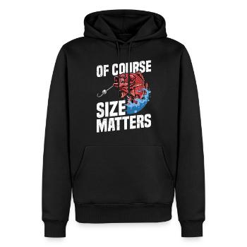 Lors de la pêche, bien sûr, la taille compte. - Sweat à capuche Premium bio Homme - noir - Devant - Nico (187cm)