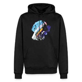 Poussez le style au niveau supérieur avec notre Cool Dog - Sweat à capuche Premium bio Homme - noir - Devant - Nico (187cm)