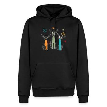 La vie est meilleure avec les chats - Sweat à capuche Premium bio Homme - noir - Devant - Nico (187cm)