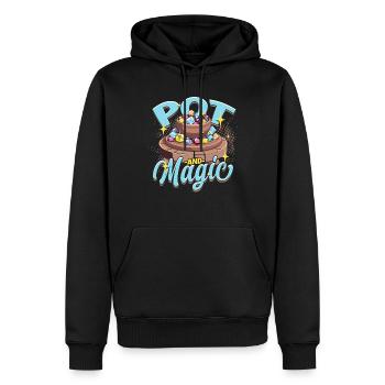 Poterie Poterie Poterie Pot Et Magie - Sweat à capuche Premium bio Homme - noir - Devant - Nico (187cm)