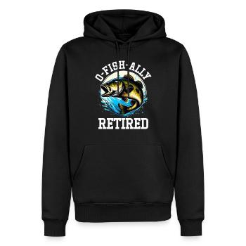 Pêcheur à la retraite Pêche à l’achigan Poisson-chat Retraite - Sweat à capuche Premium bio Homme - noir - Devant - Nico (187cm)