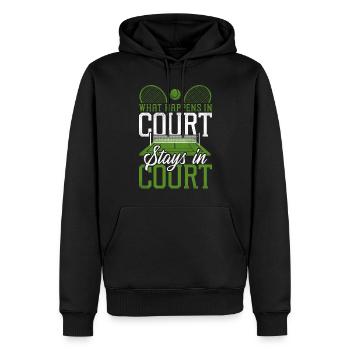 Drôle de joueur de tennis Raquette Tennis - Sweat à capuche Premium bio Homme - noir - Devant - Nico (187cm)