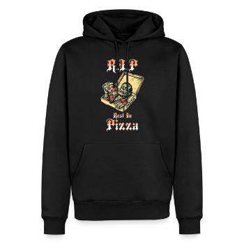 Rest In Pizza Lustiger Pizzaliebhaber Spruch - Männer Premium Bio Hoodie - Schwarz - Vorne - Nico (187cm)