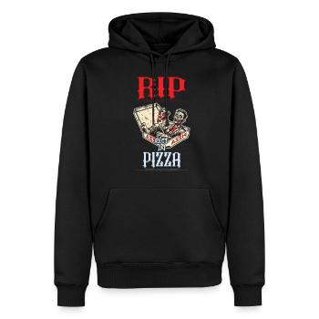 Spooky Lustiger Pizzaliebhaber Zombie - Männer Premium Bio Hoodie - Schwarz - Vorne - Nico (187cm)