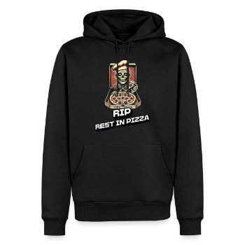 Rest In Pizza Lustiger Pizzaliebhaber Spruch - Männer Premium Bio Hoodie - Schwarz - Vorne - Nico (187cm)