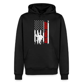 Judo Combattant Drapeau US Judo Arts Martiaux Judo - Sweat à capuche Premium bio Homme - noir - Devant - Nico (187cm)