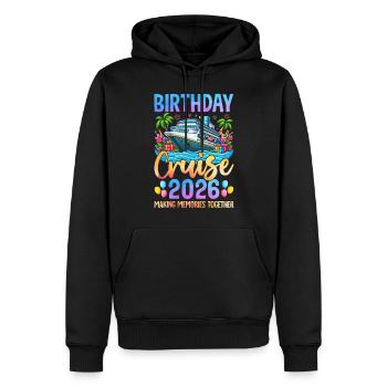 Croisière d’anniversaire 2026 : Se créer des souvenirs ensemble - Sweat à capuche Premium bio Homme - noir - Devant - Nico (187cm)