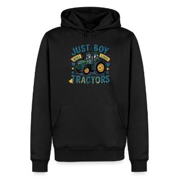 Tracteur Trekker Agriculteur Agriculteur Ferme Tracteur Champ - Sweat à capuche Premium bio Homme - noir - Devant - Nico (187cm)