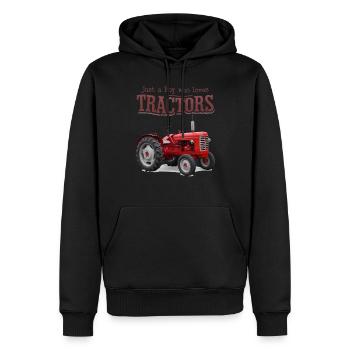Tracteur Trekker Agriculteur Agriculteur Ferme Tracteur Champ - Sweat à capuche Premium bio Homme - noir - Devant - Nico (187cm)