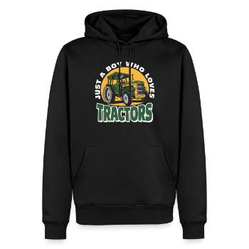 Tracteur Trekker Agriculteur Agriculteur Ferme Tracteur Champ - Sweat à capuche Premium bio Homme - noir - Devant - Nico (187cm)